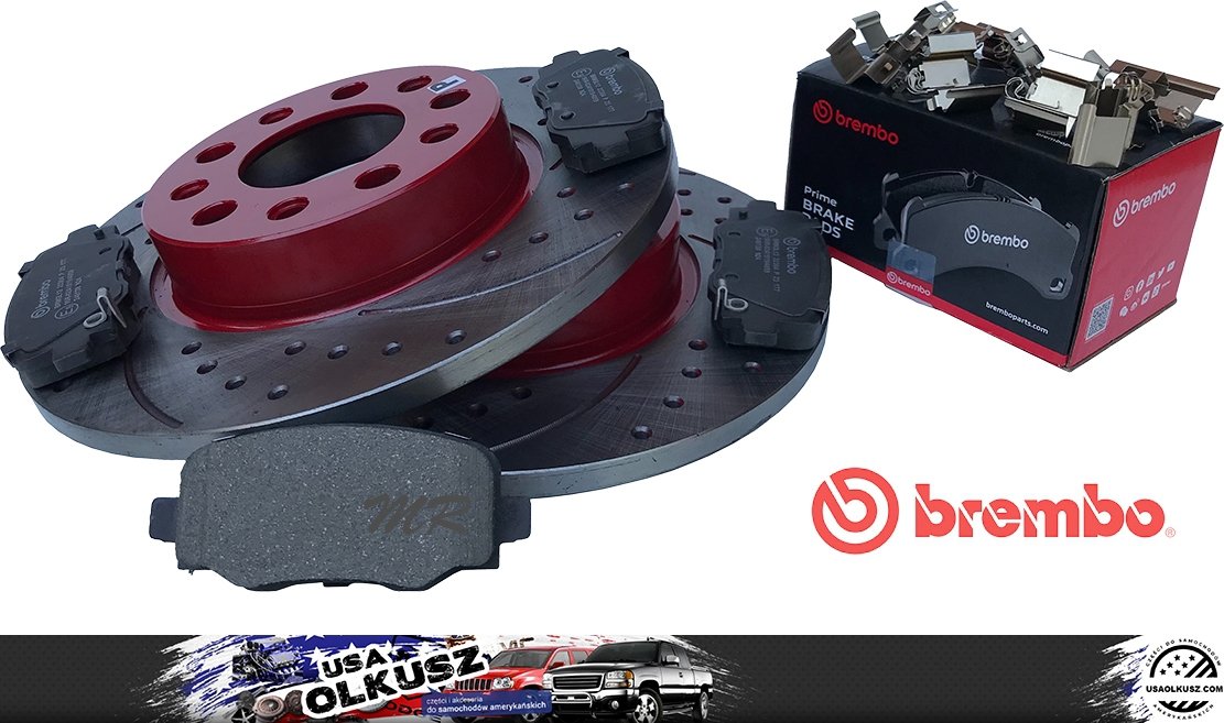 Tylne klocki BREMBO + WIERCONE NACINANE tarcze hamulcowe RED Jeep Renegade -2022