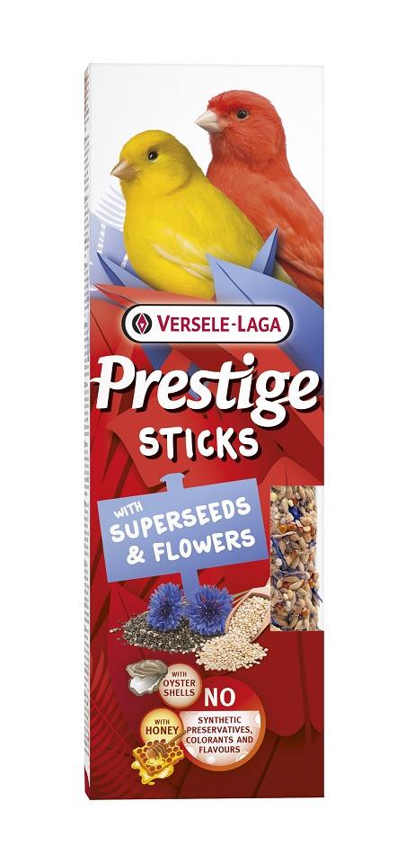 VERSELE-LAGA Prestige Sticks 2 kolby z wysokoodżywczymi nasionami i kwiatami dla kanarków 60g