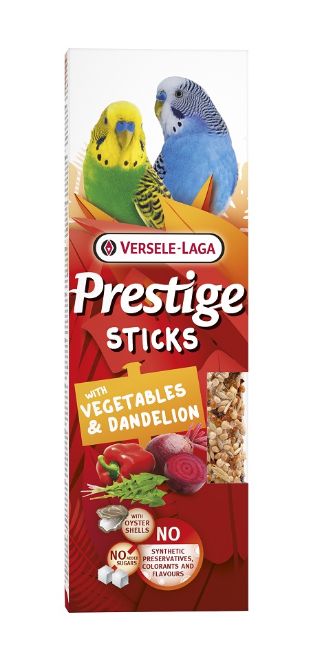 VERSELE-LAGA Prestige Sticks 2 kolby z warzywami i mniszkiem dla małych papug 60g