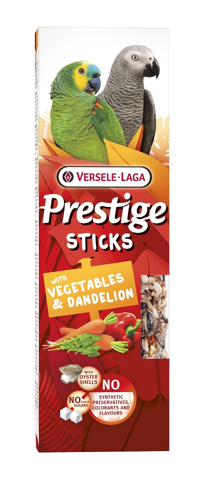 VERSELE-LAGA Prestige Sticks 2 kolby z warzywami i mniszkiem dla dużych papug 140g