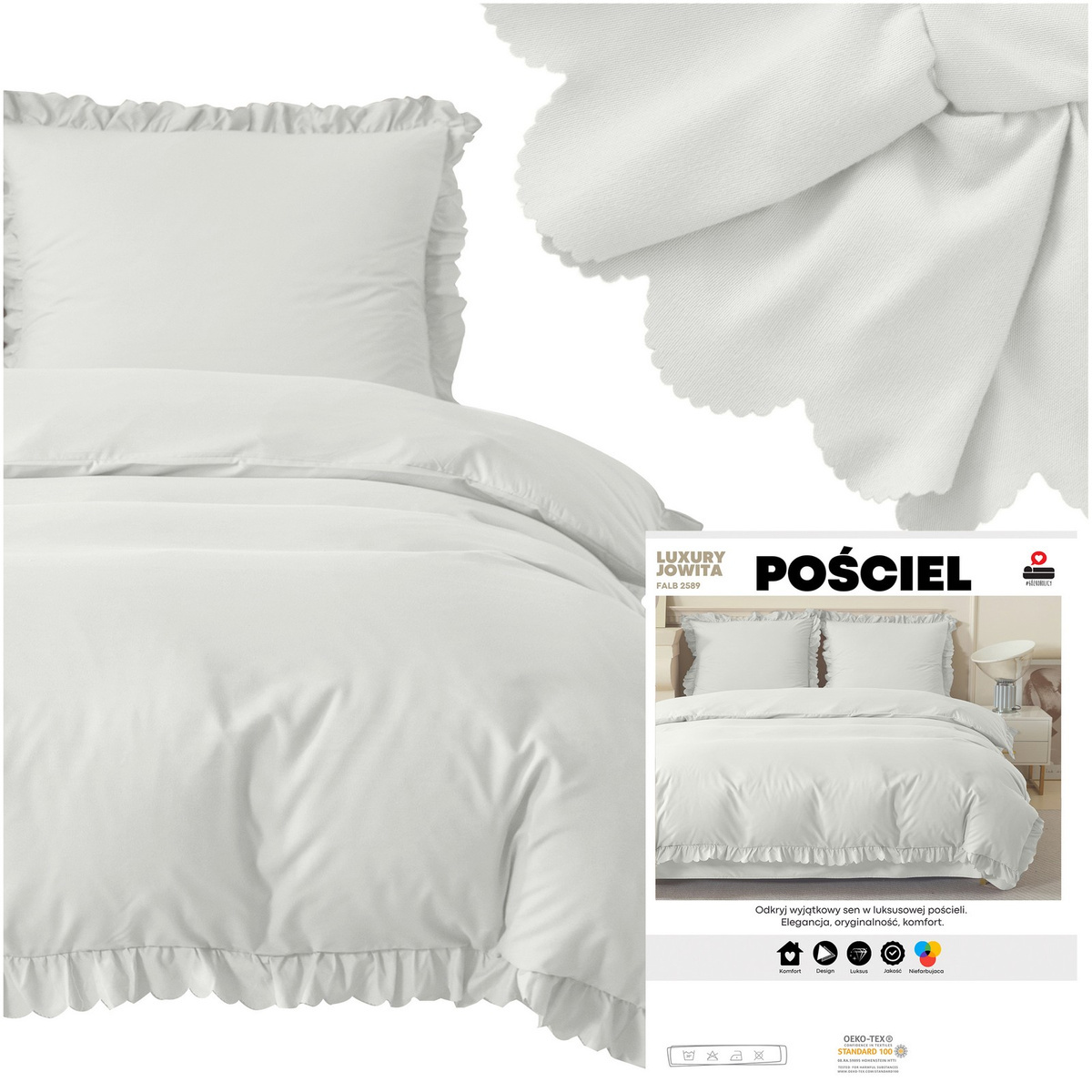 Pościel 140 x 200 2cz z Falbaną Luxury Jowita 07