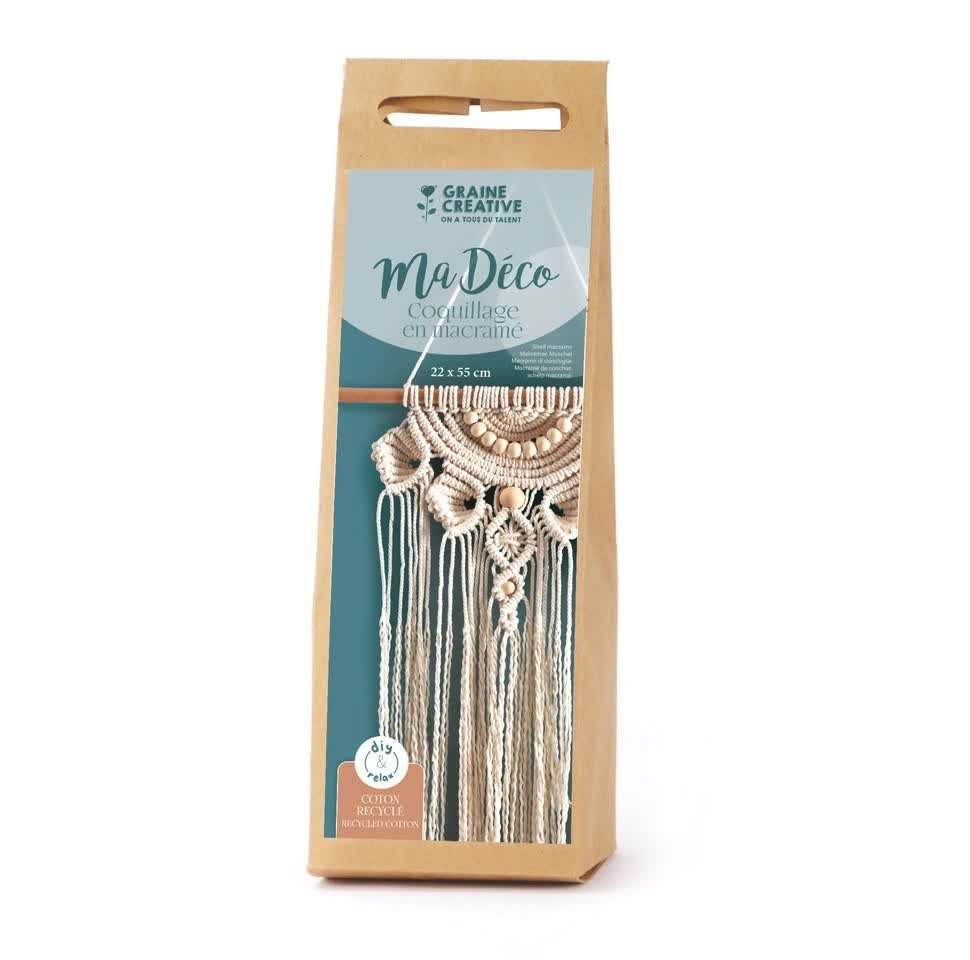 Zestaw kreatywny do robienia makramy dekoracja ścienna muszle 22x55 cm DIY