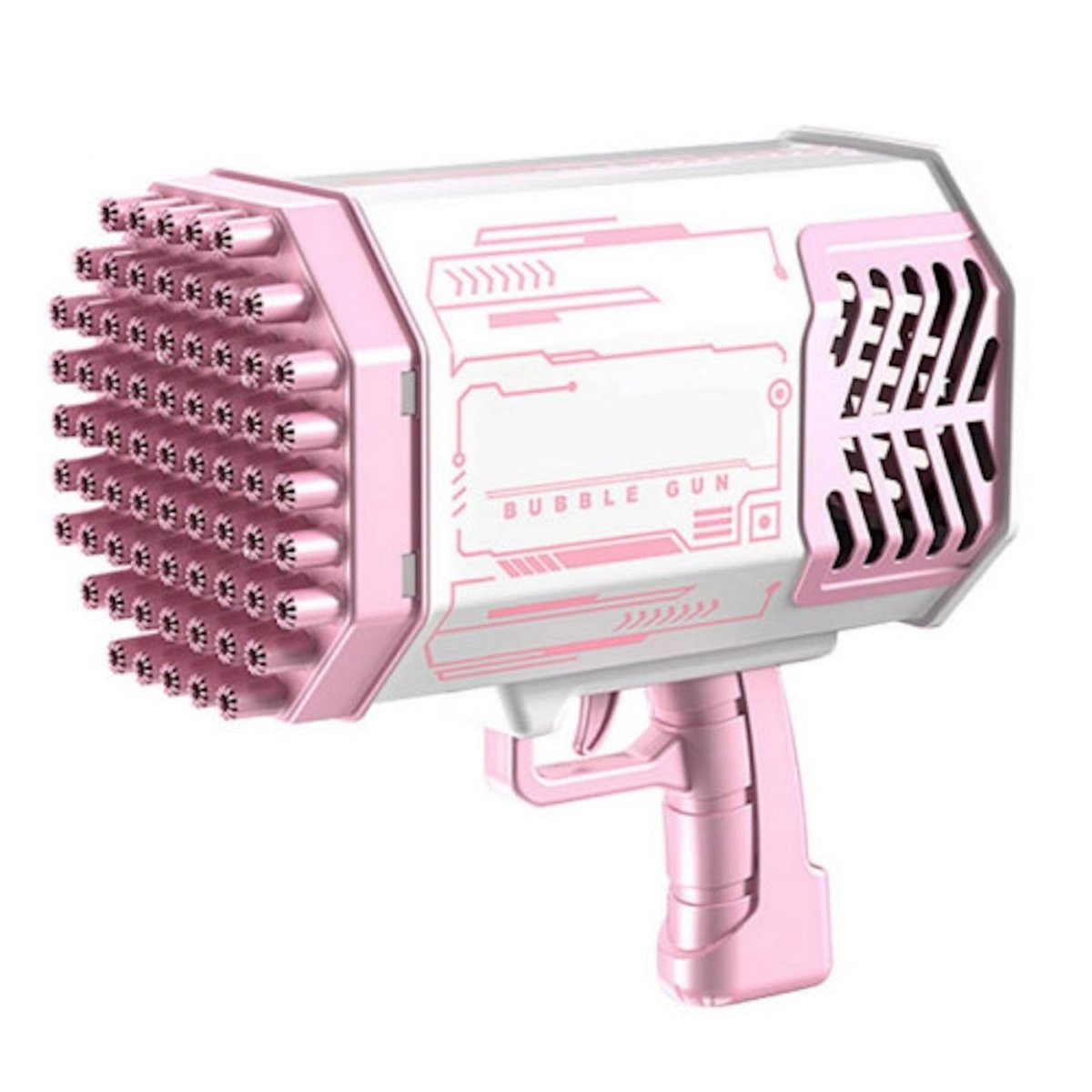 Pistolet do baniek mydlanych Riff Bazooka 88 do zabaw dla dzieci w pomieszczeniach i gier na świeżym powietrzu, różowy