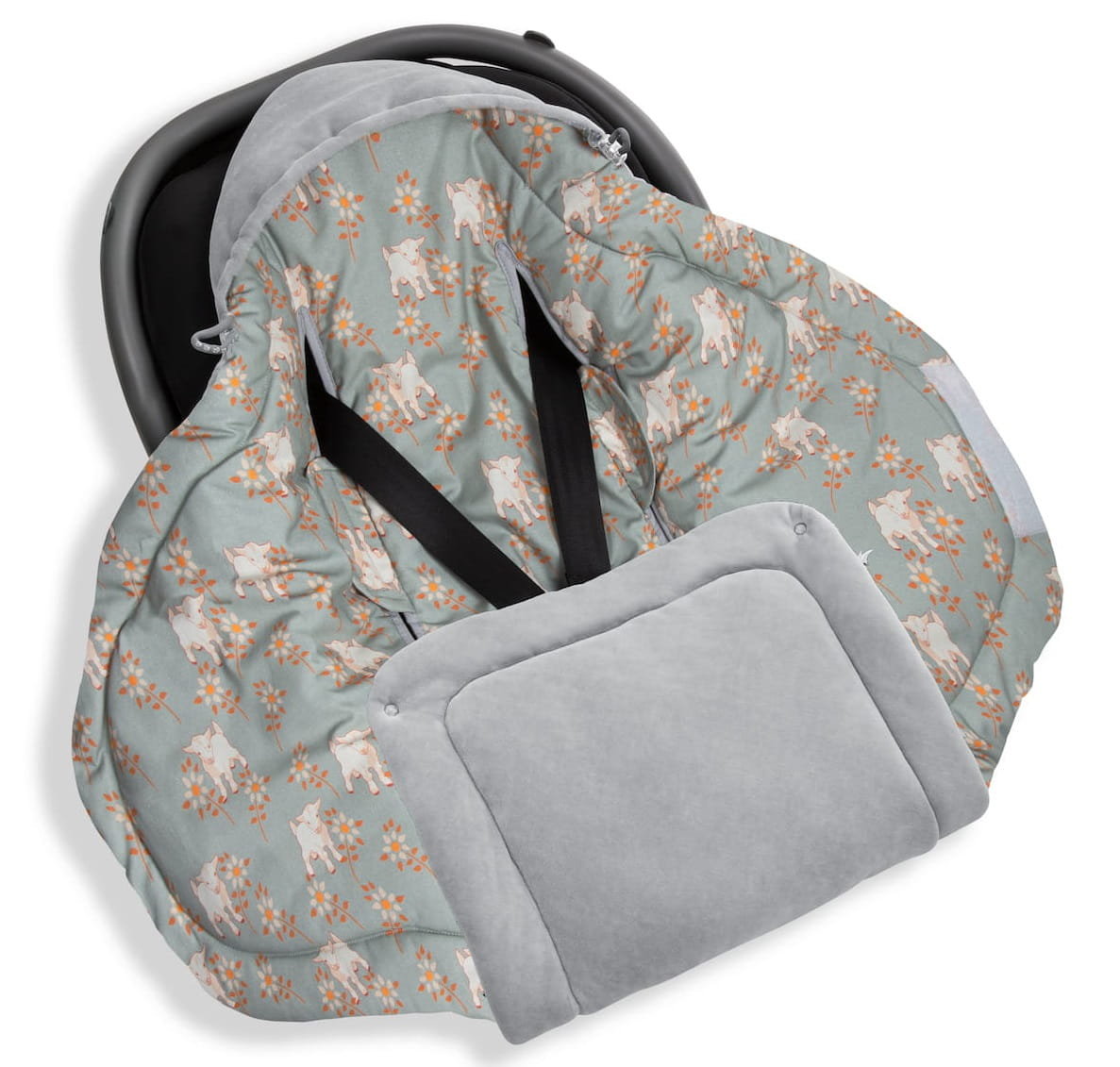 Otulacz Kocyk Do Fotelika Samochodowego Vintage Animals Sky Blue Sleepee
