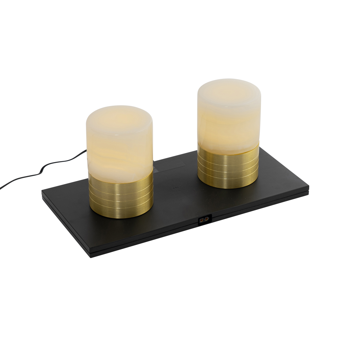 QAZQA Zestaw 2 akumulatorowych złotych lamp stołowych RGBW - Alessia