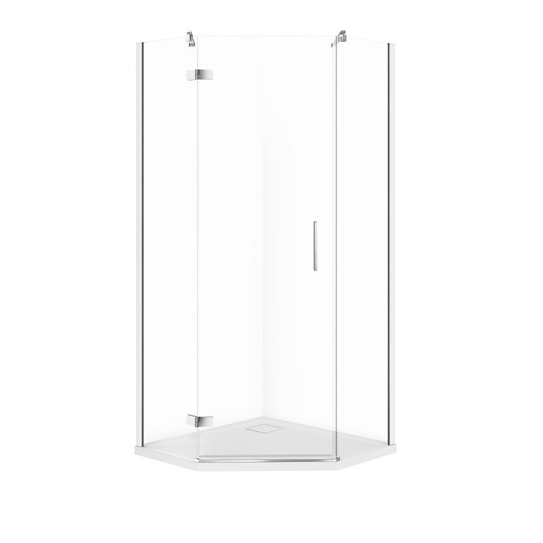 Kabina Prysznicowa Cersanit Jota 90X90X195 kwadratowa lewa transparentny brodzik Tako Slim 4 cm Biały  S601-164