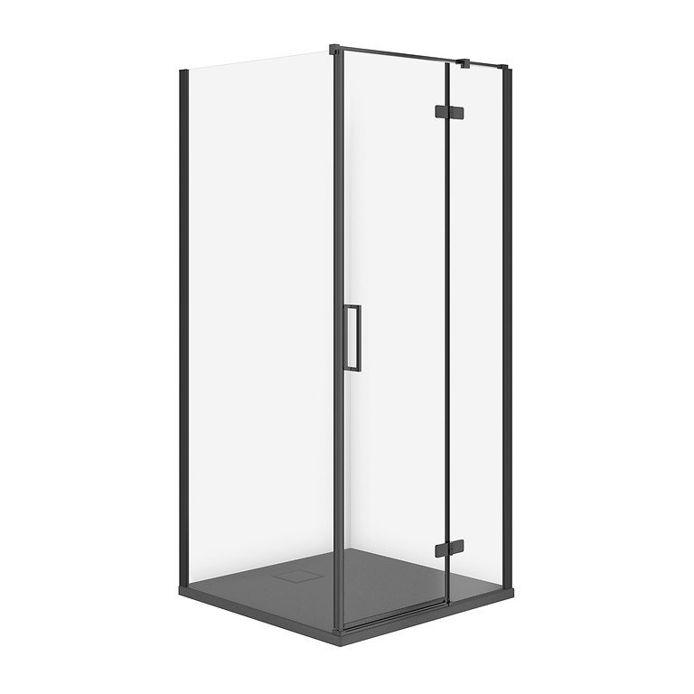 Kabina Prysznicowa Cersanit Jota 80X80X195 kwadratowa prawa transparentny brodzik Tako Slim 4cm Szary Mat  S601-330