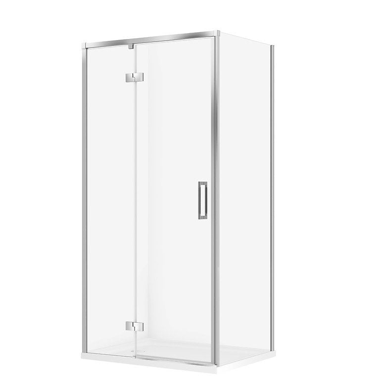 Kabina Prysznicowa Cersanit Larga 80X100X195 prostokątna lewa transparentny brodzik Tako 4 cm Biały S601-337