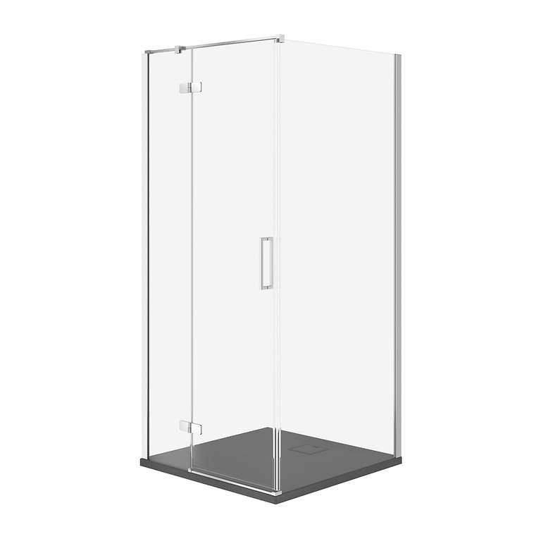 Kabina Prysznicowa Cersanit Jota 80X80X195 kwadratowa lewa transparentny brodzik Tako Slim 4cm Szary Mat S601-143