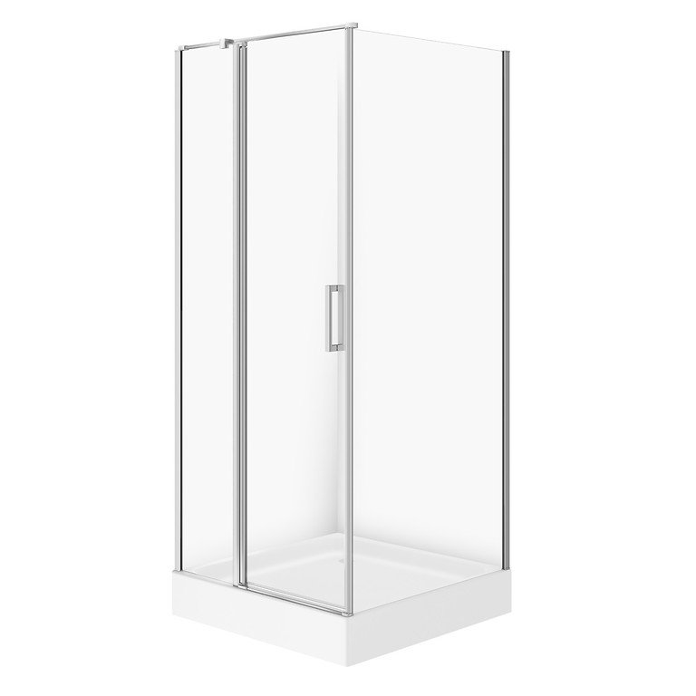 Kabina Prysznicowa Cersanit Moduo 90X90X195 kwadratowa lewa transparentny brodzik Tako 16cm biały S601-351