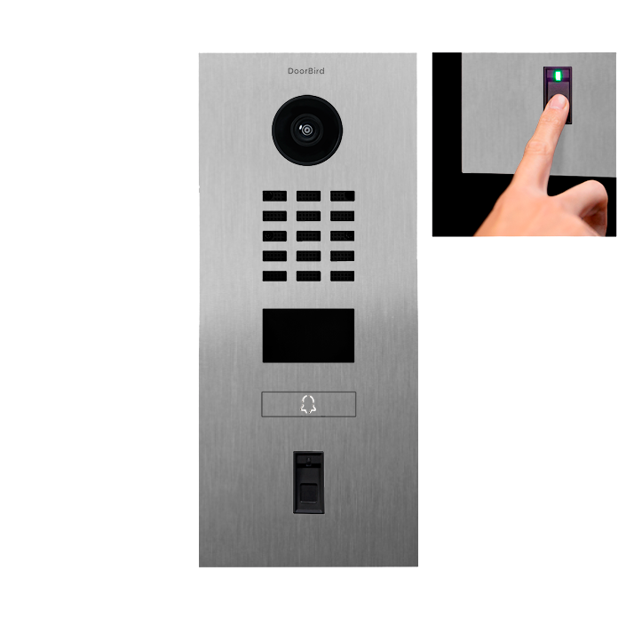 Wideodomofon IP DoorBird D2101FV FINGERPRINT 50 szczotkowana stal nierdzewna V2A (montaż podtynkowy, obsługa 2 wejść)