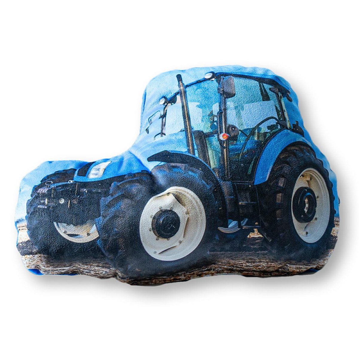 Poduszka przytulanka Kształtka 33x22 Traktor niebieska