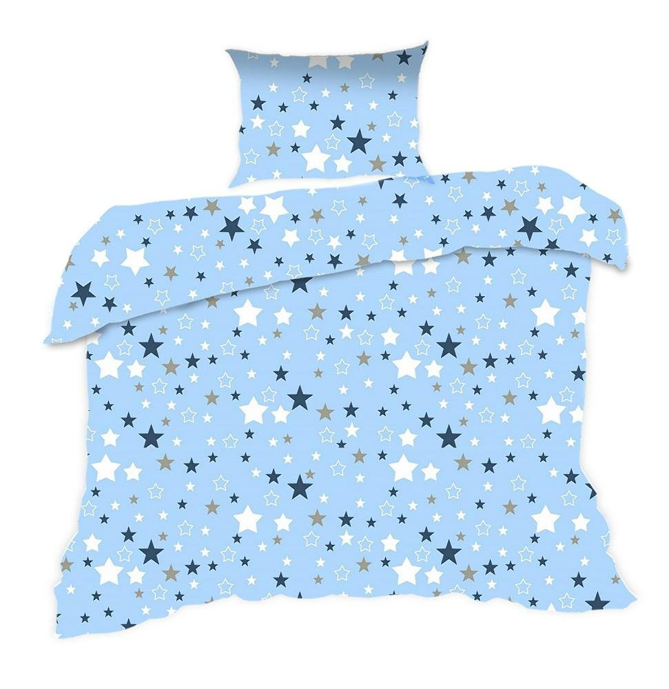 Pościel 100x135 gwiazdki niebieska Kids z poszewką 40x60