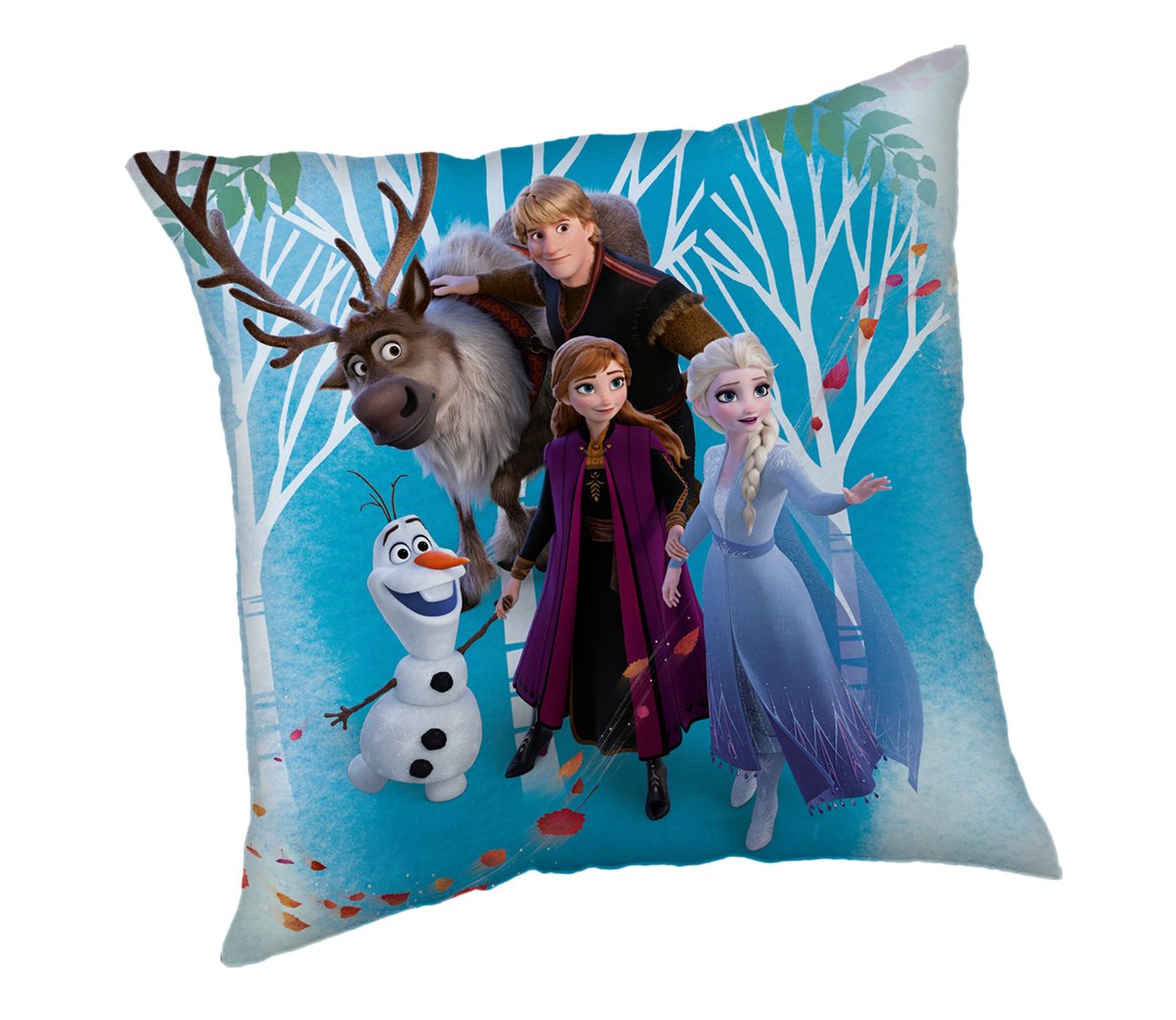 Poduszka dziecięca 40x40 Frozen Kraina lodu family niebieska
