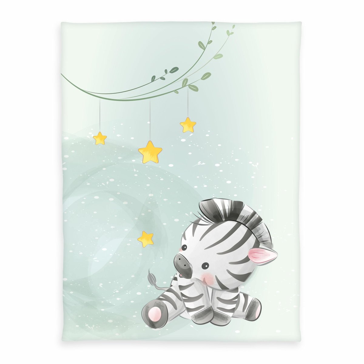 Koc dziecięcy 75x100 Zebra miętowy mikrofibry