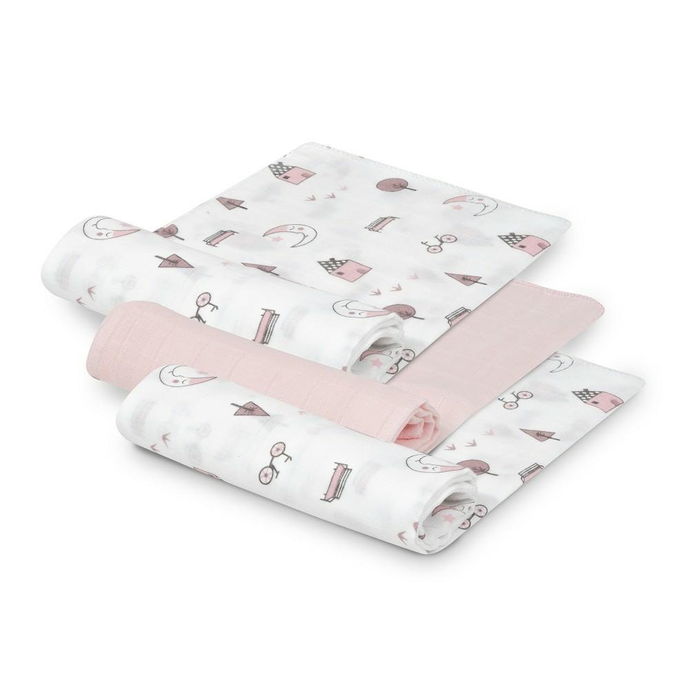 Komplet pieluch Bamboo 3 szt 55x70 różowy