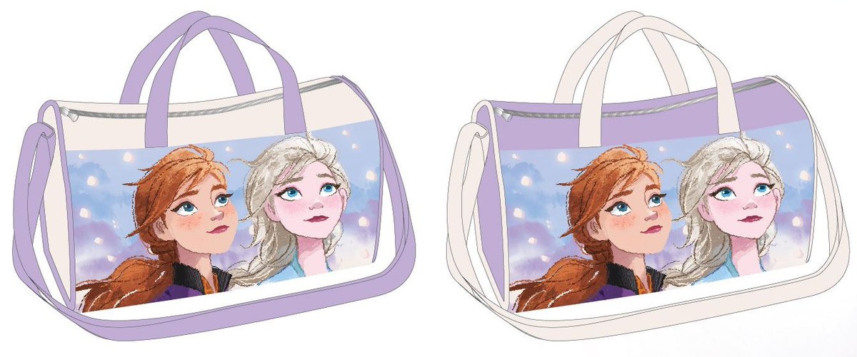 Torba sportowa podróżna Frozen Anna i Elsa niebieska