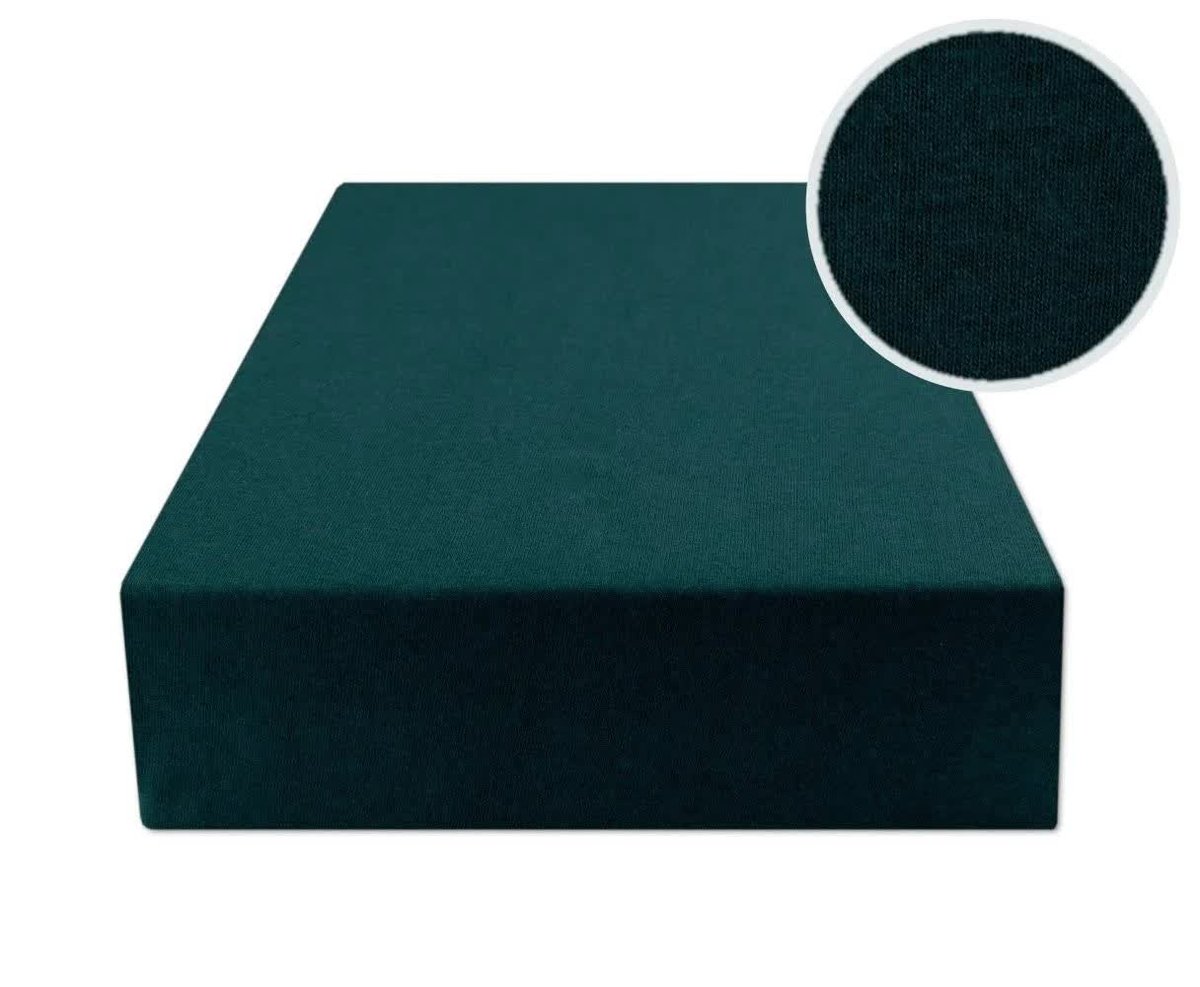 Prześcieradło Z Gumką 160X200 Jersey Zieleń Butelkowa