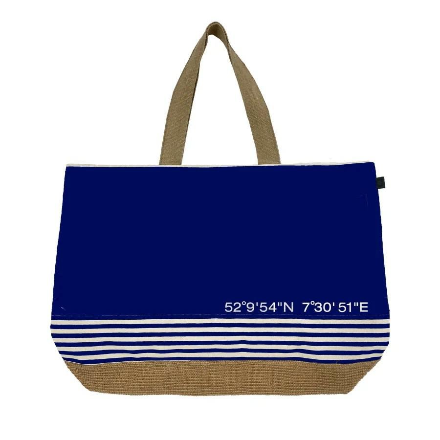 Torba plażowa Canvas Beach Bag 40x55 granatowa 100% bawełna Cawoe