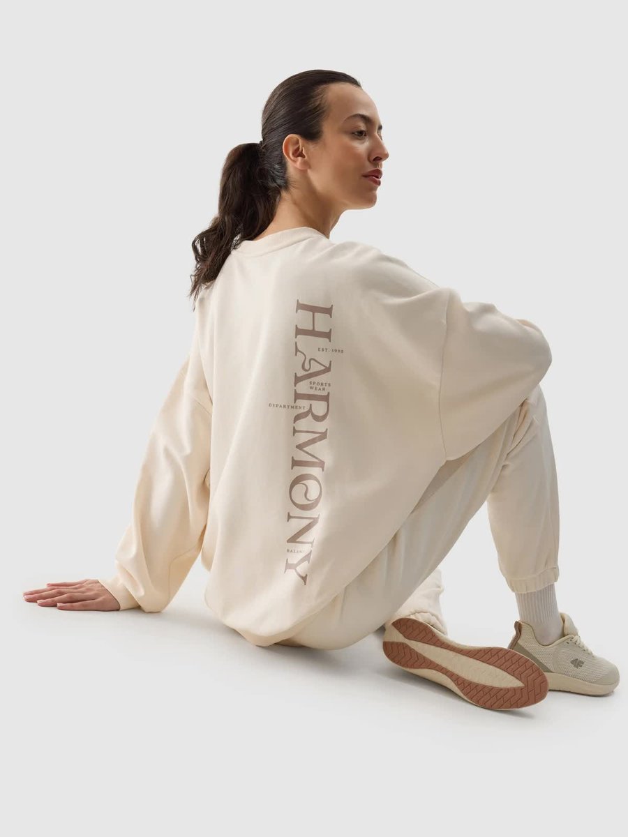 Bluza dresowa oversize nierozpinana bez kaptura damska 4F