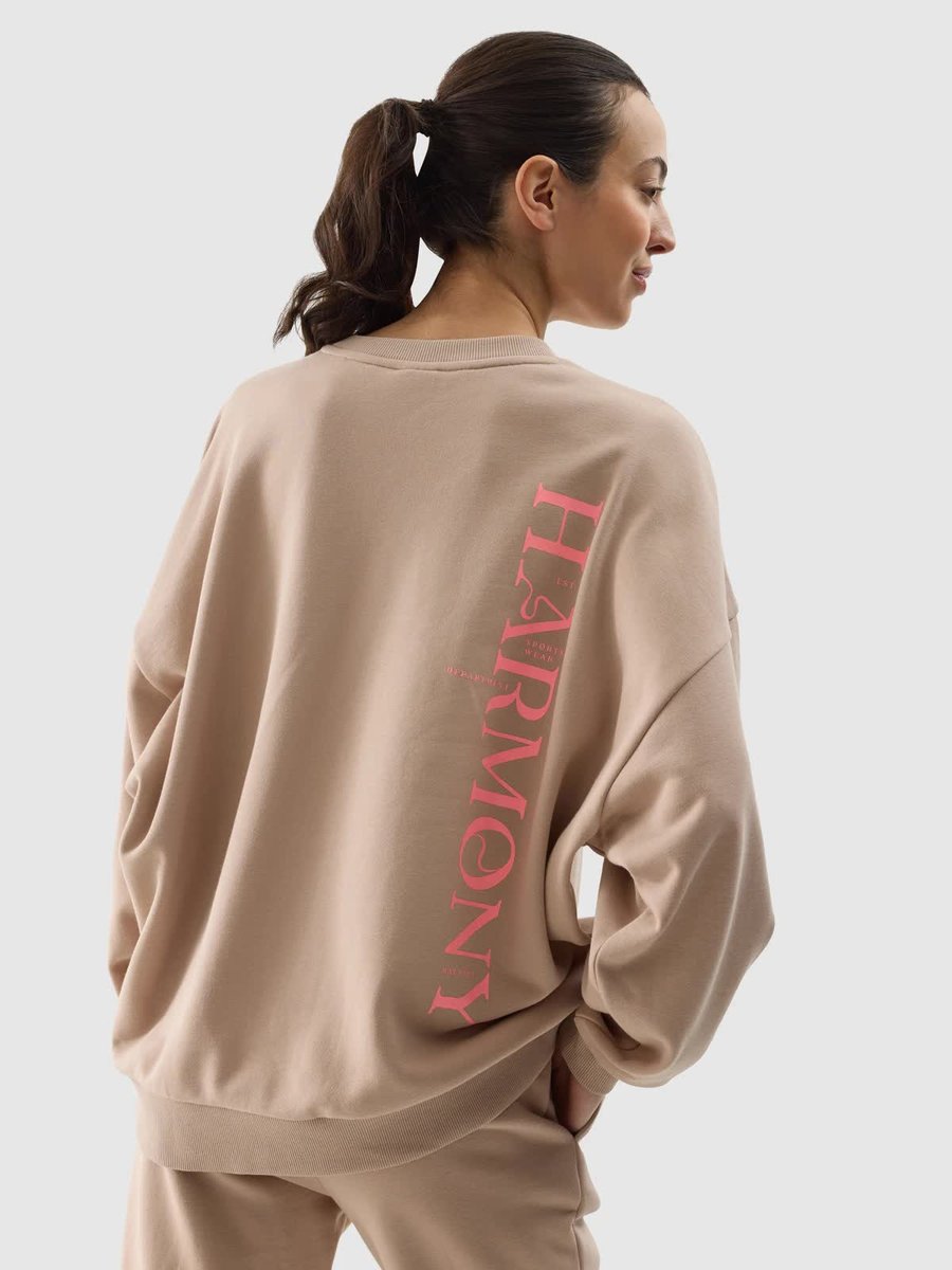 Bluza dresowa oversize nierozpinana bez kaptura damska 4F