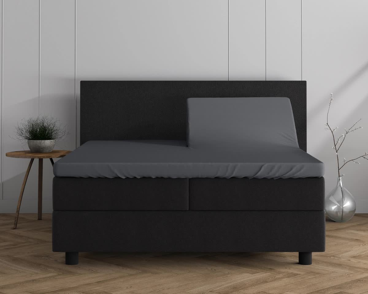 160x200/220 Jersey 220 gr. prześcieradlo na dzielony materac nawierzchniowy antracyt