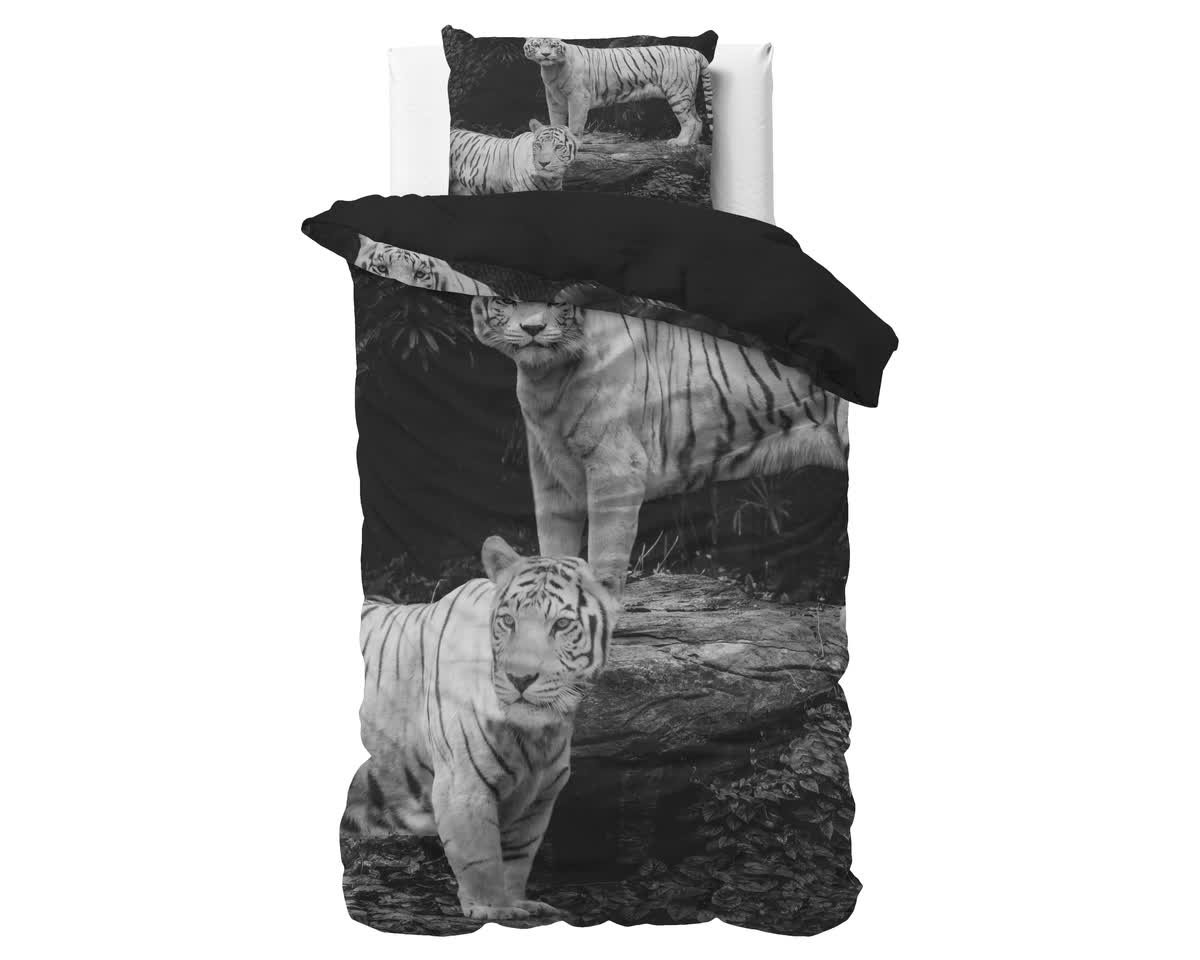 140x220 TIGERS szary kpl pościeli bawełna