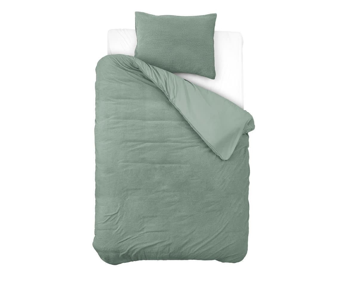 140x200/220 TEDDY ciemny zielony   mikrofibra kpl poscieli