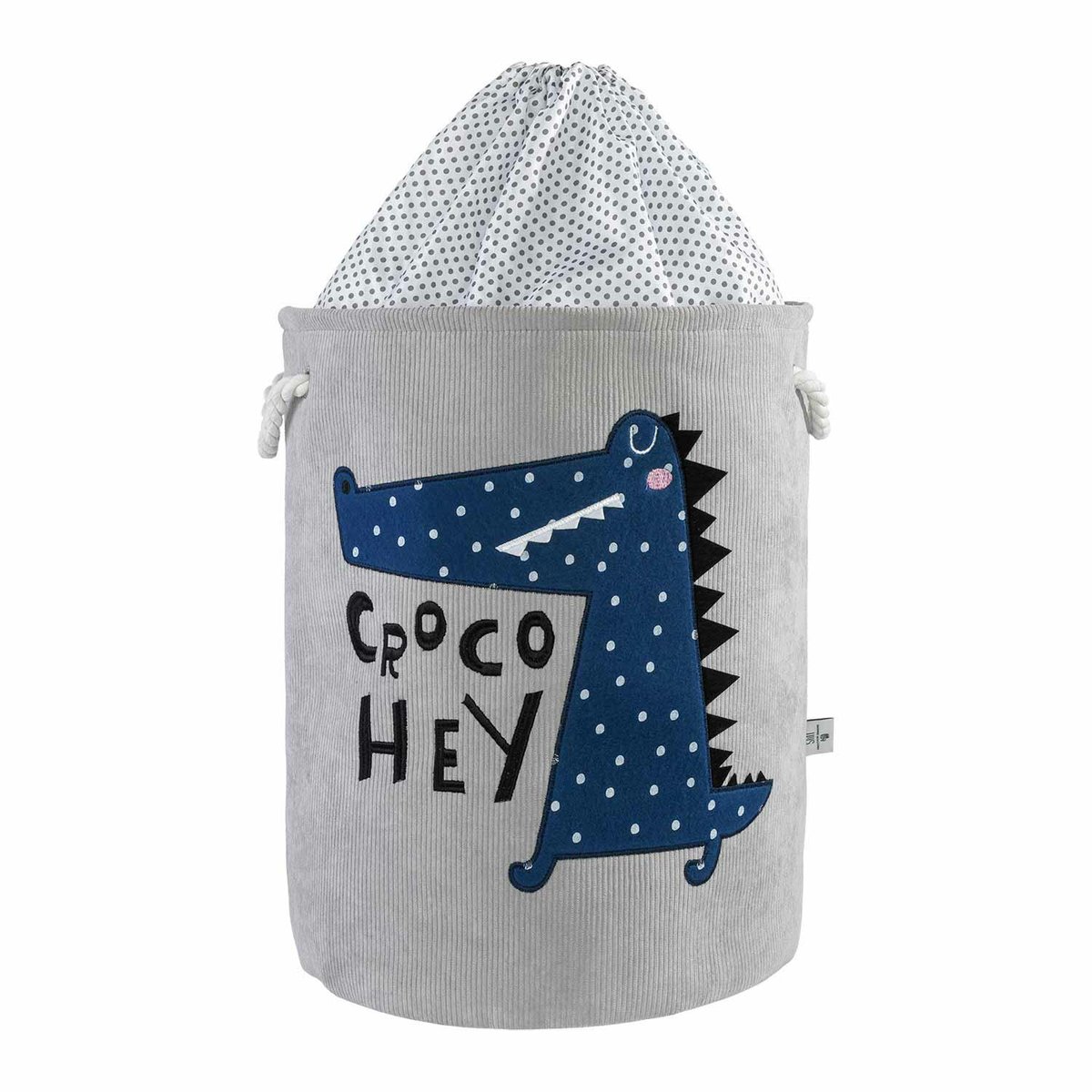 Kosz dziecięcy na zabawki 40x50 Krokodyl szary