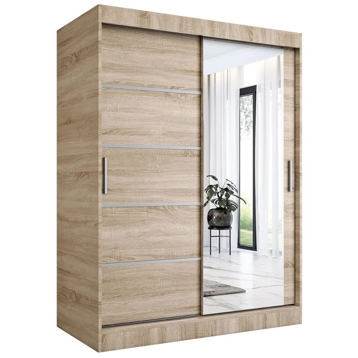 Szafa przesuwna MODUO COMFORT 2 150 dąb sonoma z lustrem