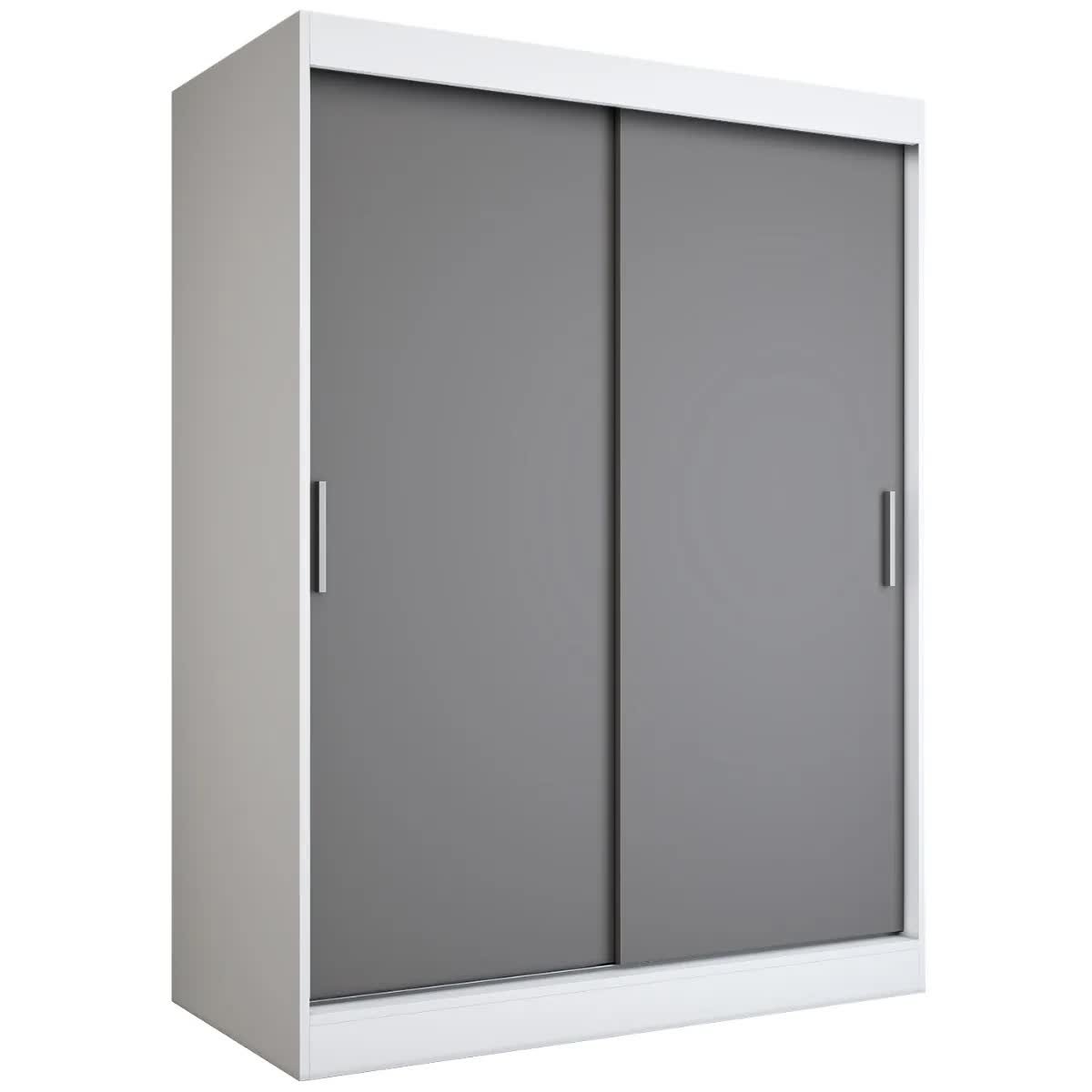 Szafa przesuwna MODUO COMFORT 150 biała mat/antracyt gładka