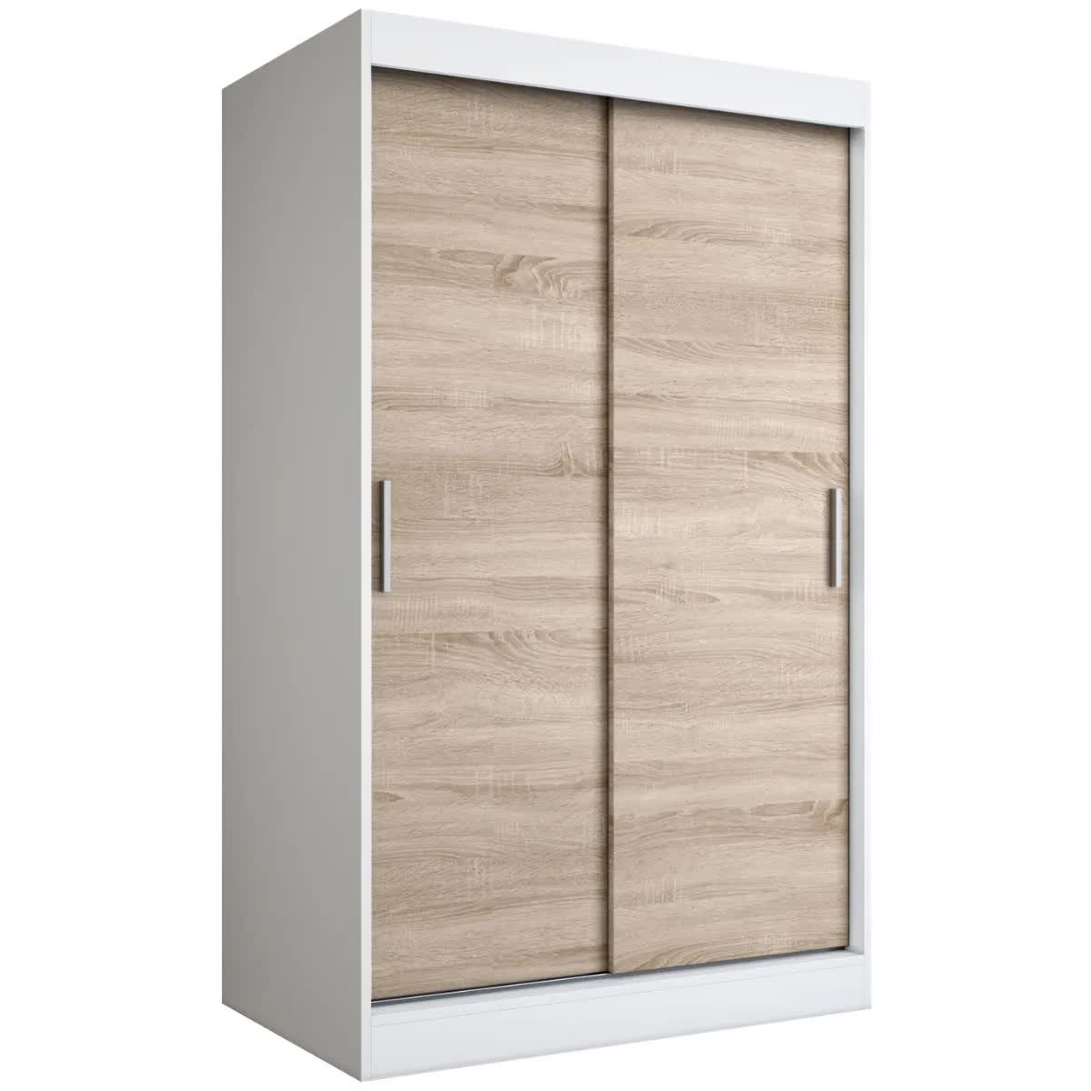 Szafa przesuwna MODUO COMFORT 120 biała mat/dąb sonoma gładka