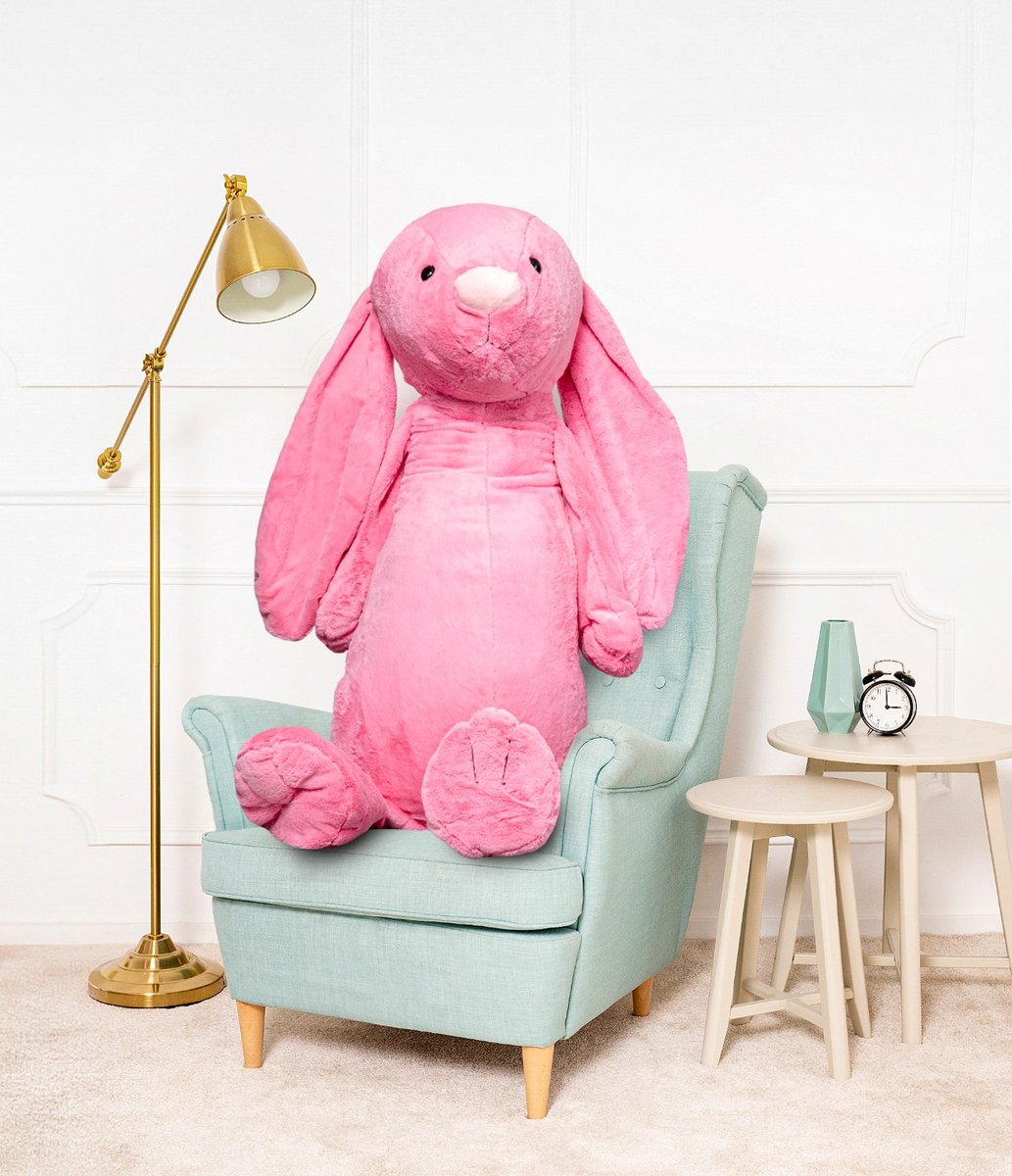 DUŻY MIŚ PLUSZOWY KRÓLIK FIGO PRZYTULANKA MASKOTKA 160cm RÓŻANY