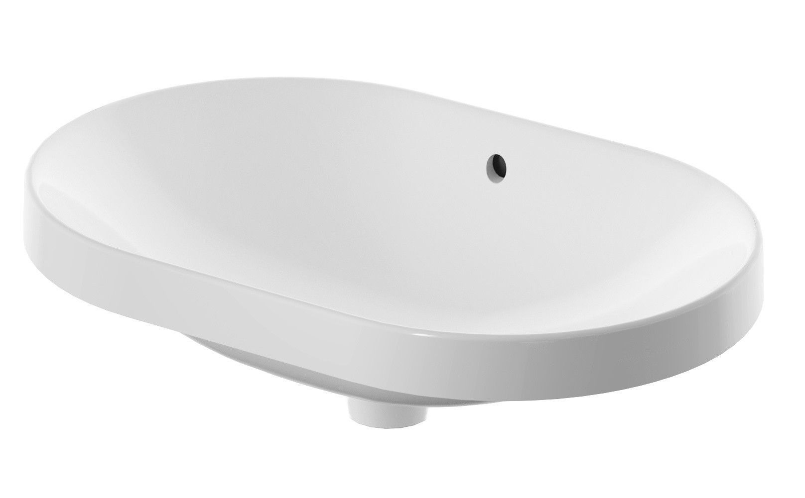 Umywalka wpuszczana Geberit Variform 60x40 cm owalna biały połysk 500728012