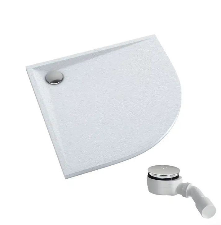 Brodzik półokrągły Schedpol Etrusco biały kamień kompozyt 90x90x3 R55 3.464/B/ST