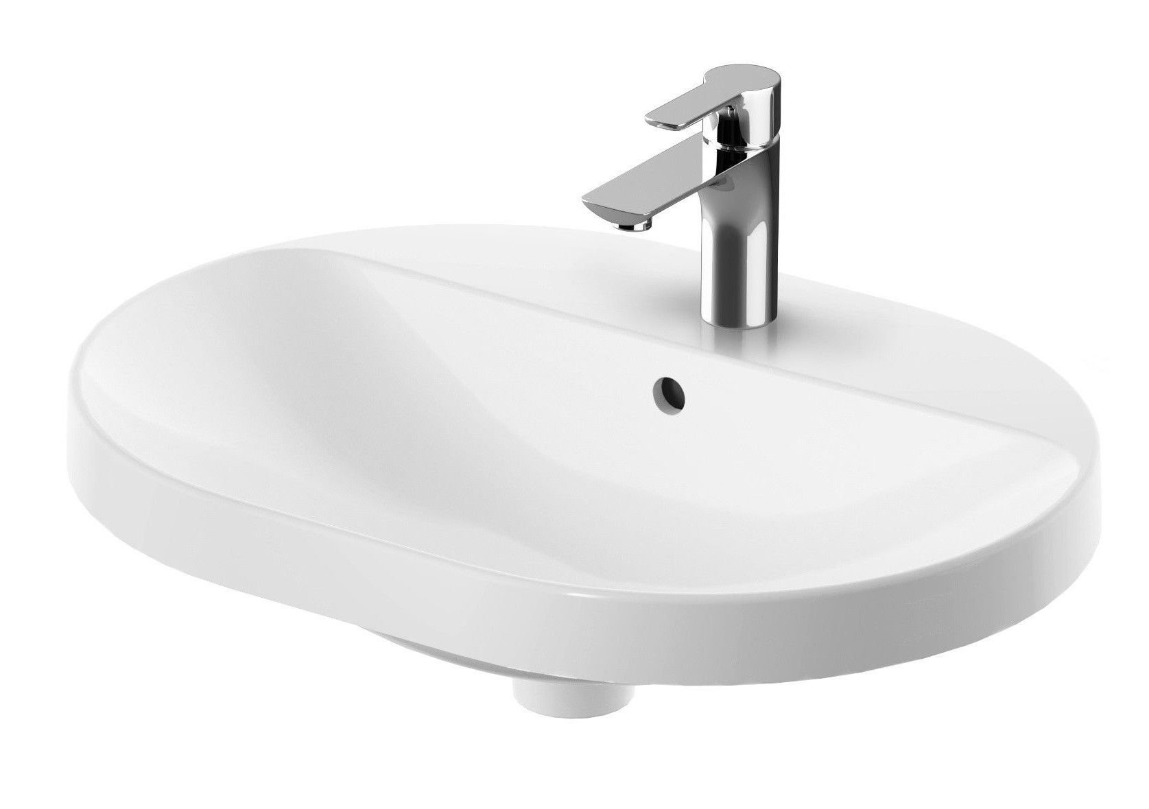 Umywalka wpuszczana Geberit Variform 60X45 cm owalna biały połysk 500732012