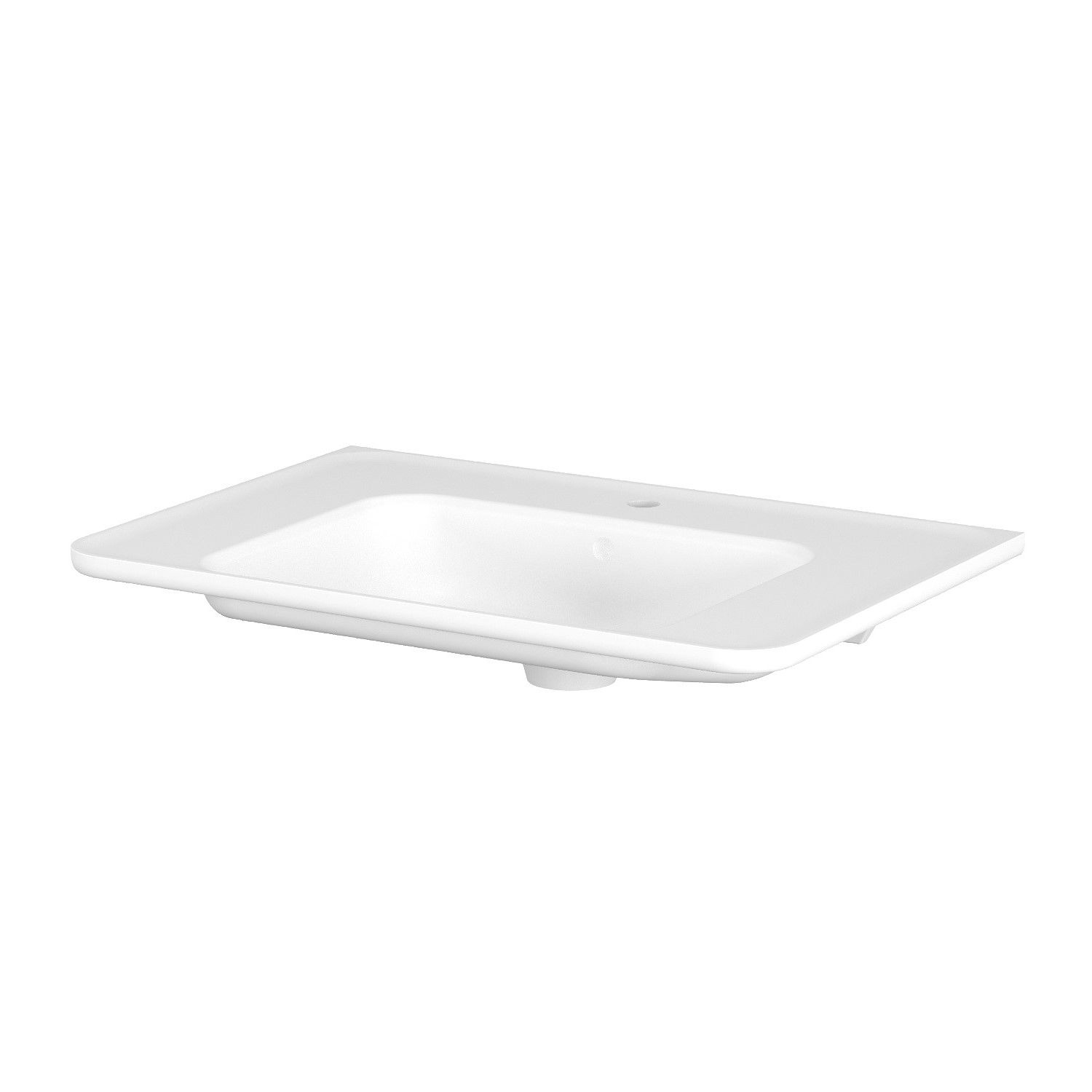 Umywalka ścienna Krofam Comfy 80x55 cm prostokątna biały połyskK 147-0551