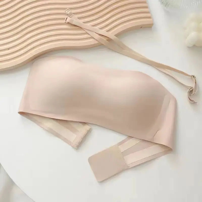 Biustonosz bezszwowy push-up z odpinanymi ramiączkami - Różowy XL