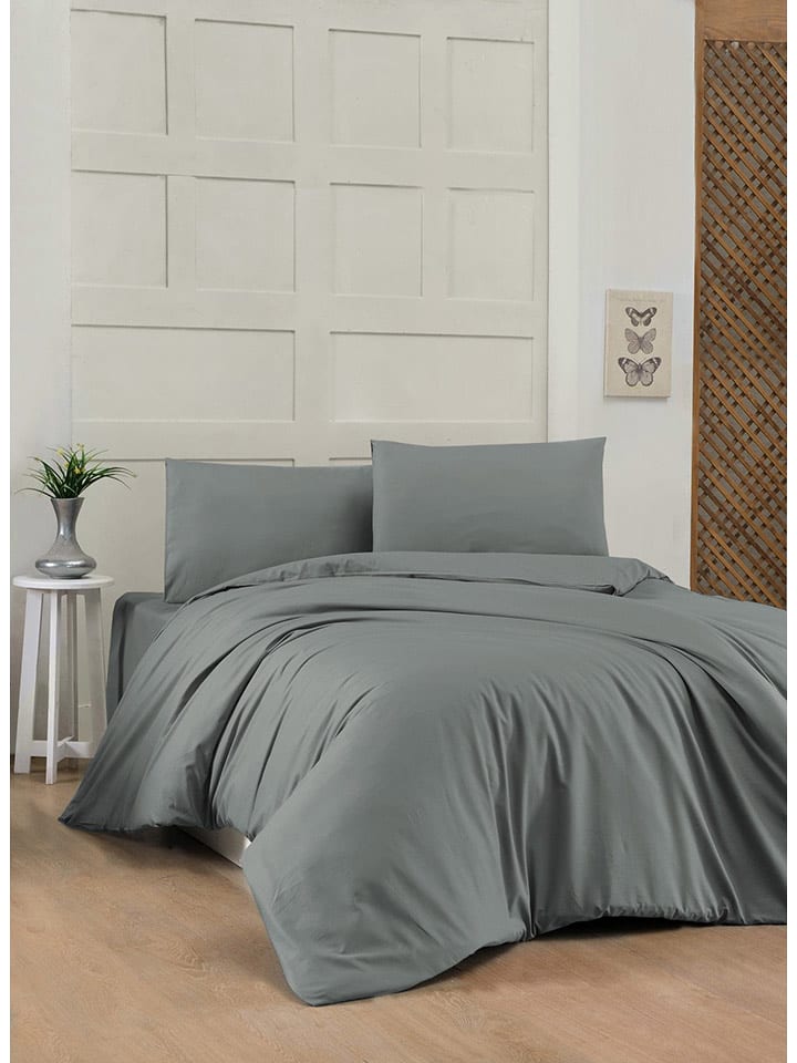 Elizabed Komplet pościeli renforcé w kolorze jasnoszarym
