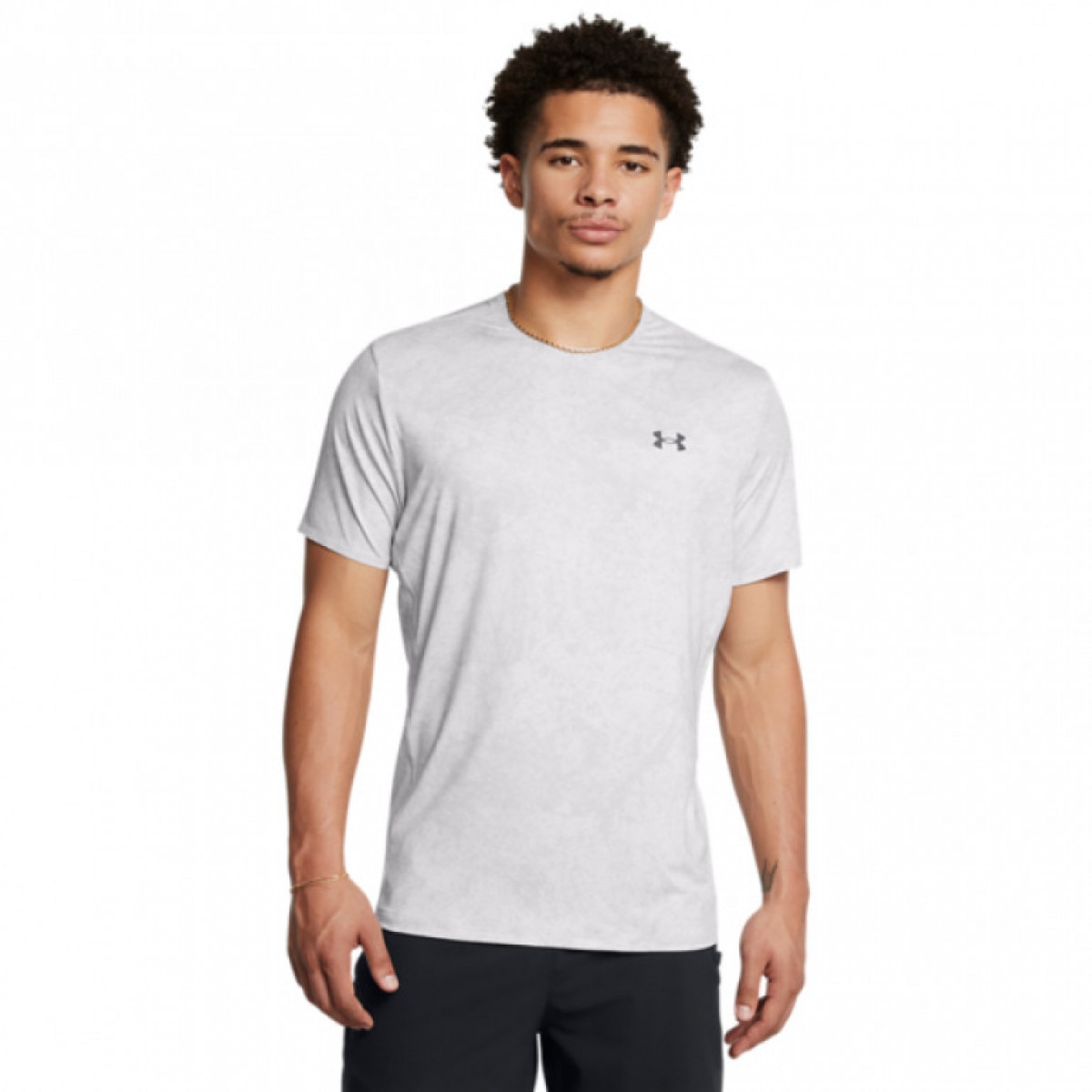 Męska koszulka treningowa Under Armour Vanish Elite Vent Prtd SS - szara - UNDER ARMOUR