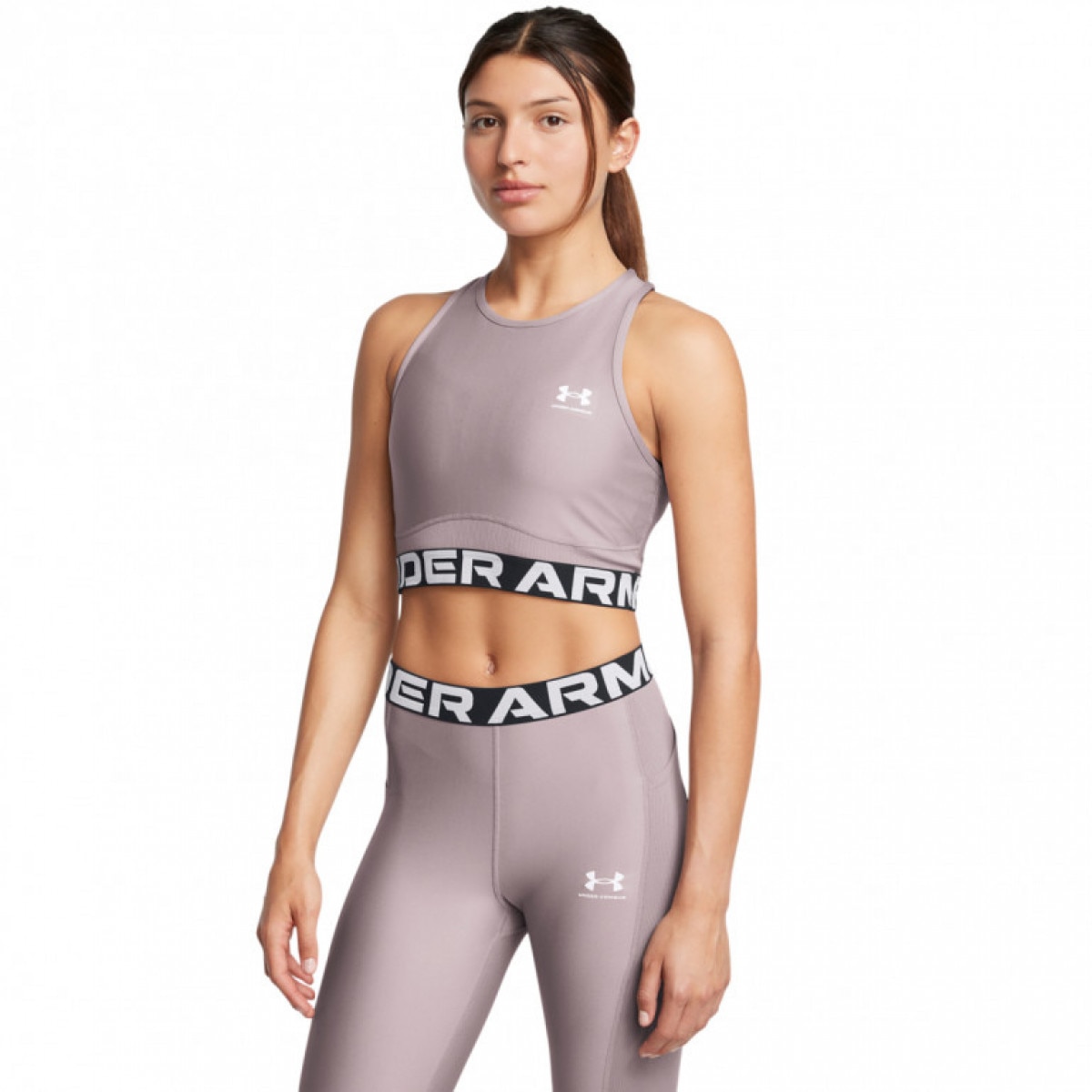Damski top treningowy Under Armour Heatgear Rib Tank - beżowy - UNDER ARMOUR