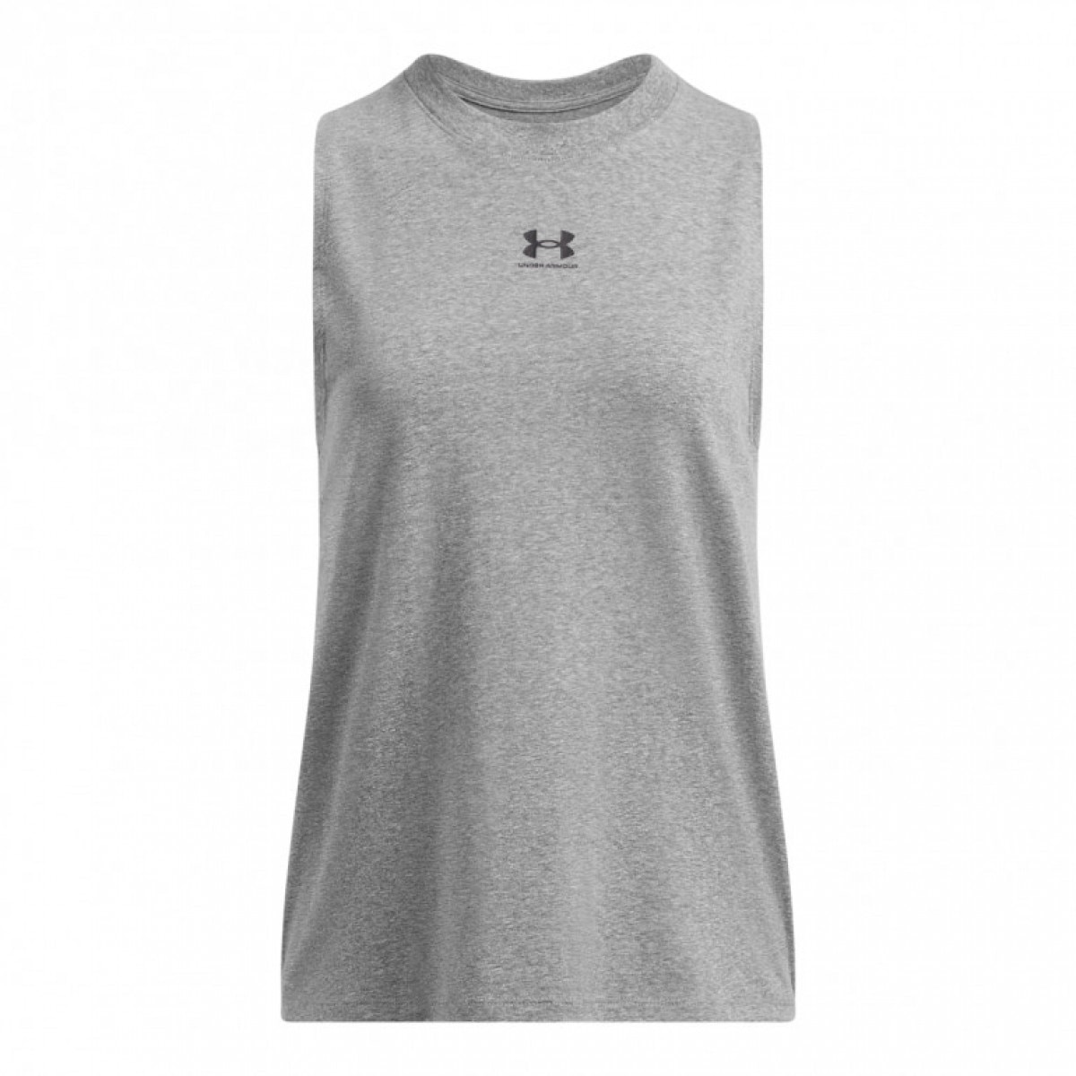 Damski top z nadrukiem Under Armour UA Rival Muscle Tank - szary - UNDER ARMOUR