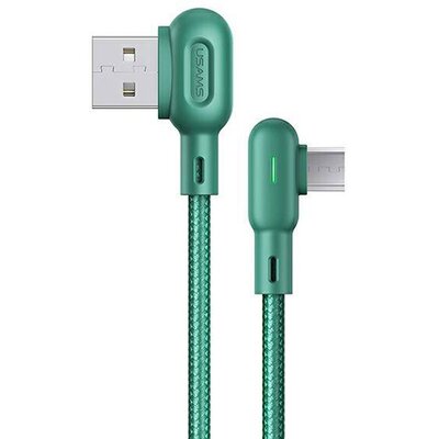 USAMS Kabel kątowy U57 MicroUSB 1,2m 2A zielony/green SJ458USB02 (US-SJ458)