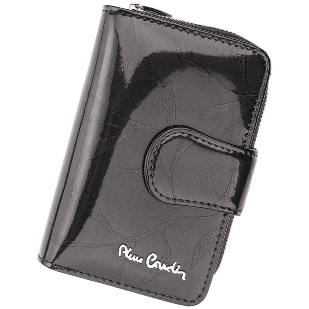 Pierre Cardin, Portfel skórzany damski, 02, Leaf 115, popielaty, mały