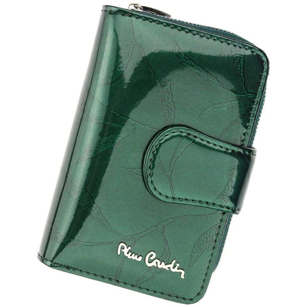 Pierre Cardin, Portfel skórzany damski, 02, Leaf 115, zielony, mały