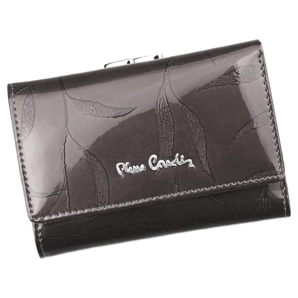 Pierre Cardin, Portfel skórzany damski, 02, Leaf 117, popielaty, mały