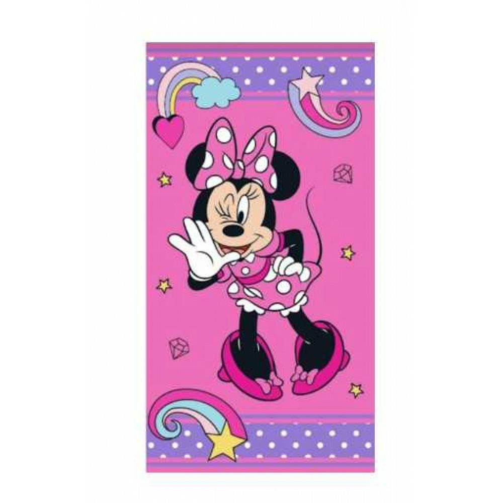 Ręcznik plażowy 70x140 Myszka Mini różowy bawełniany 320g/m2