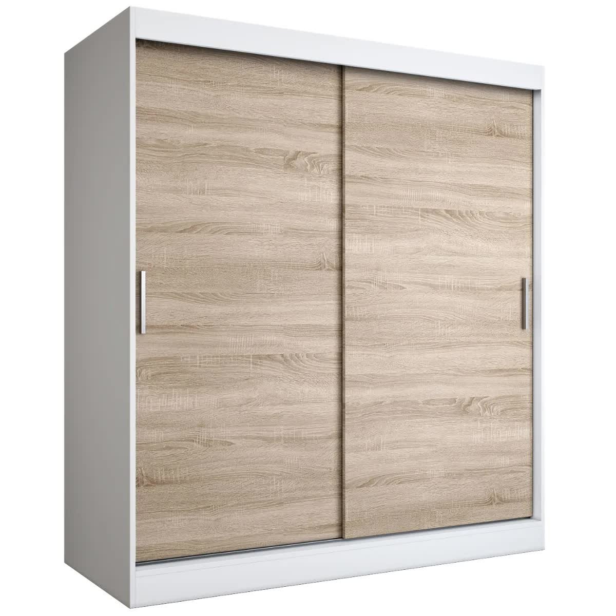 Szafa przesuwna MODUO COMFORT 180 biała mat/dąb sonoma gładka