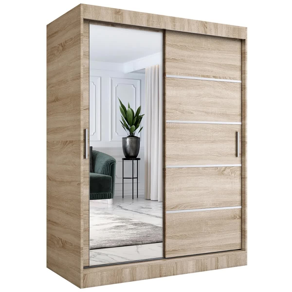 Szafa przesuwna MODUO COMFORT 3 150 dąb sonoma z lustrem