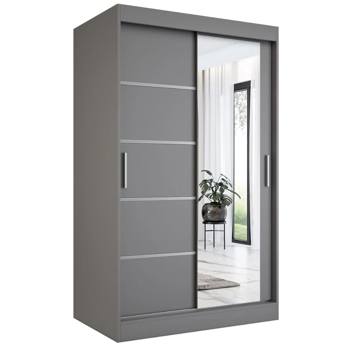 Szafa przesuwna MODUO COMFORT 2 120 antracyt z lustrem